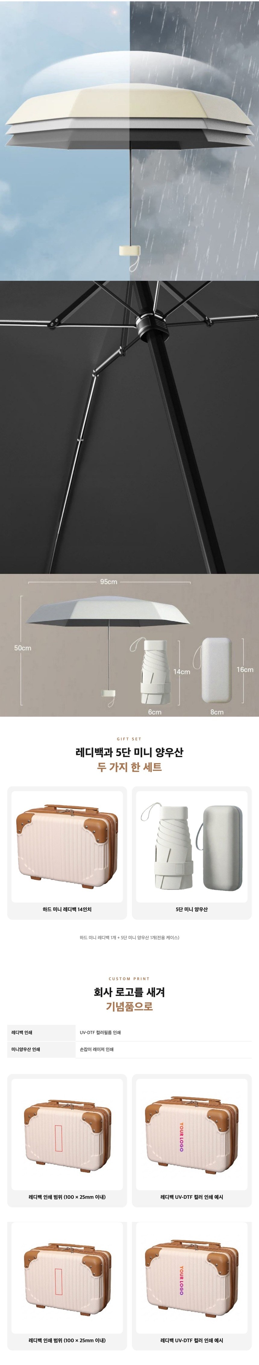 14인치 여행용 레디백 + 5단 미니 양우산 선물세트 상세 이미지 3