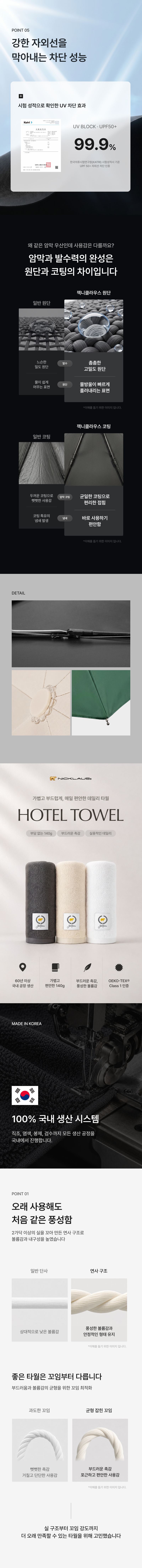 잭니클라우스 l 3단 8K 완전자동+수건 140g(국산) 선물세트 상세 이미지 2