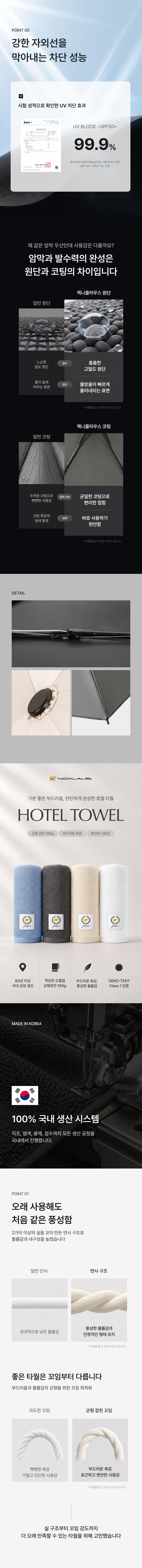 잭니클라우스 l 시그니처 3단 6K 초경량136g+호텔수건 160g(국산) 선물세트 상세 이미지 2