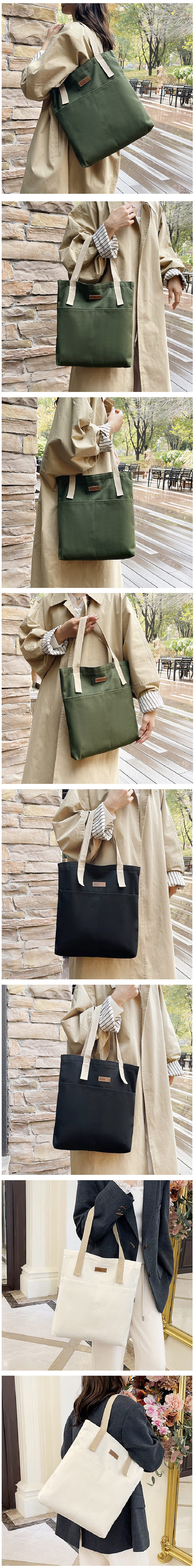 [Blossom] 캔버스 듀얼포켓 데일리 숄더백 1P 상세 이미지 3