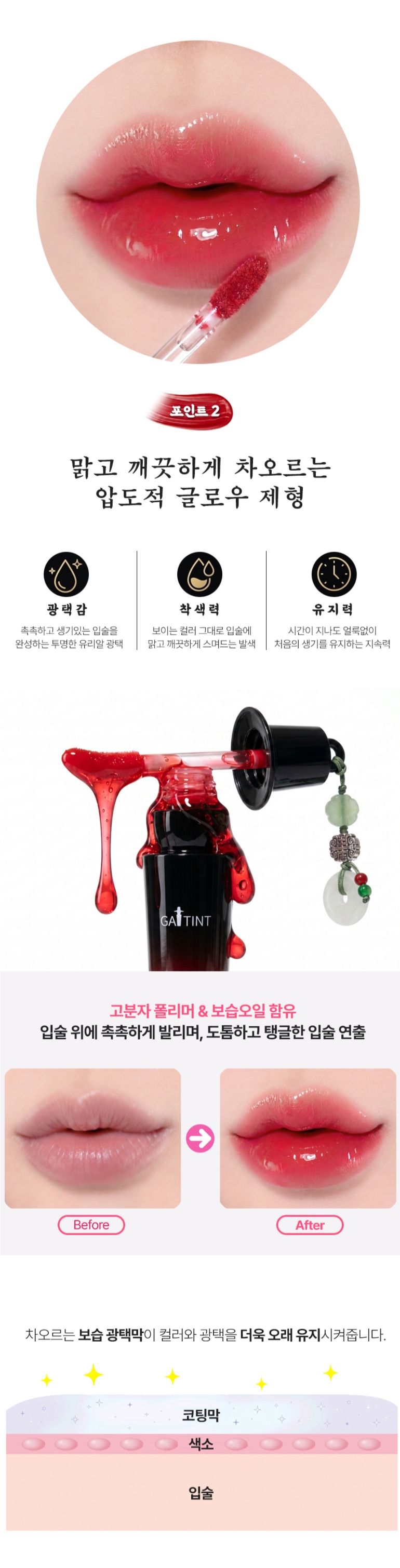 [갓틴트] 전통 매듭 노리개 글로잉 미니 립 갓틴트 2p 세트 상세 이미지 4